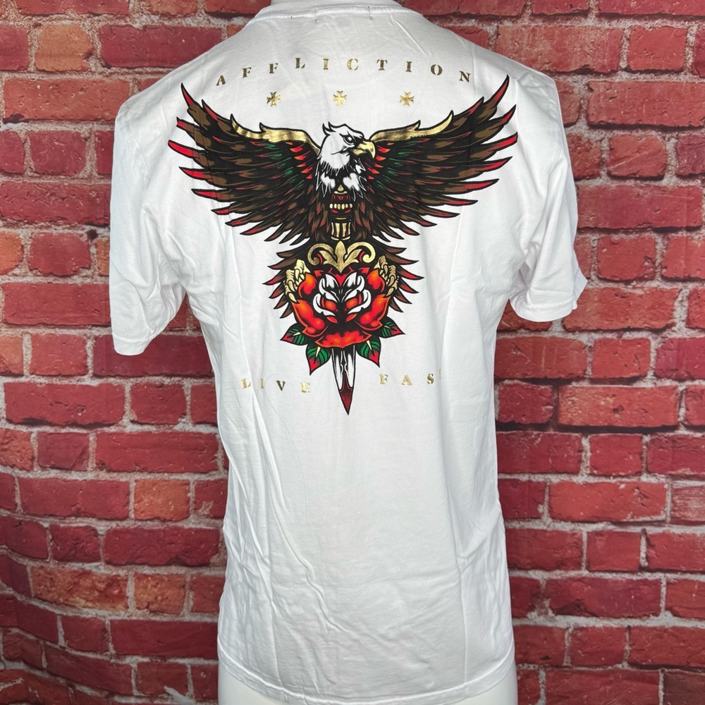 Affliction Black Label Men’s Eagle Short Sleeve T-shirt- Large - NWT - Picture 6 of 12
